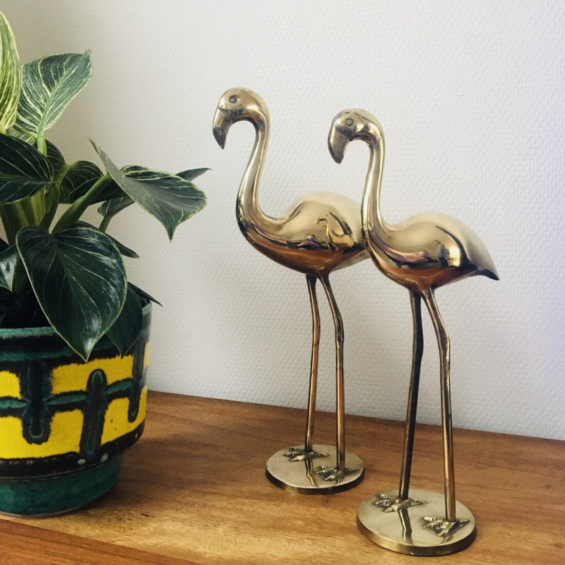 Vintage Messing Flamingo's