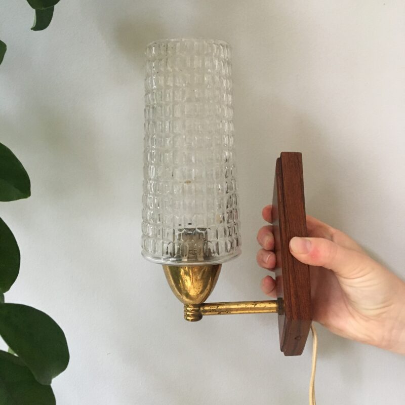Vintage wandlamp glazen kelk