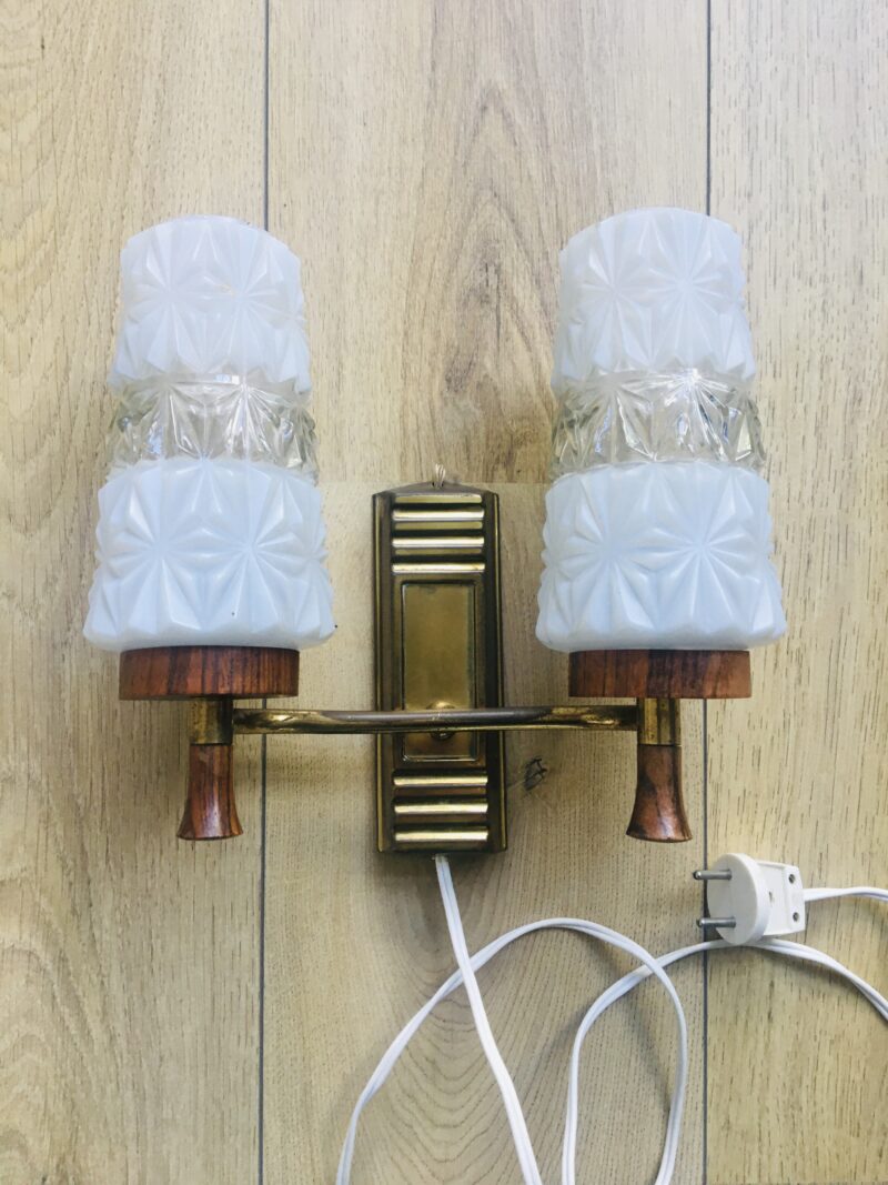 Vintage wandlamp melkglas