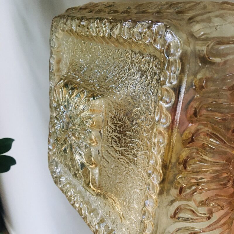 Vintage glazen plafonnière Smokey gold
