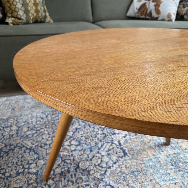 Vintage salontafel rond hout