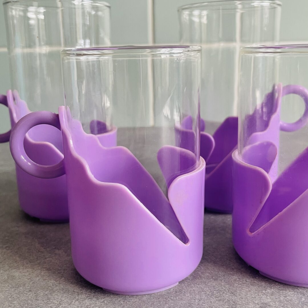 Vintage theeglazen - set van 4 - Lila - Afbeelding 4