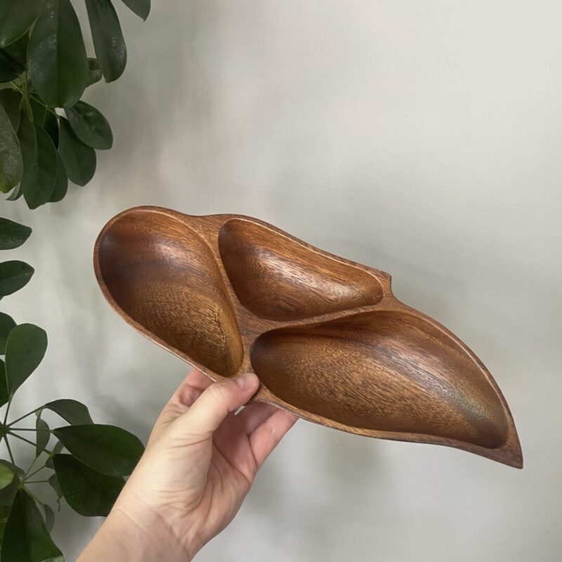 Vintage houten snackschaal